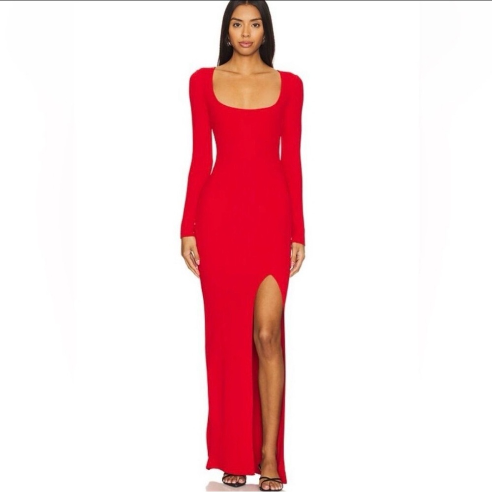 Elegant Red Long Sleeve Dress from Good American